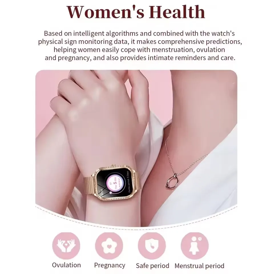 For Xiaomi Android Fashion Women Smart Watch AMOLED HD Screen Heart Rate Custom Dial Watches Voice Calling SmartWatches 2025 New 5