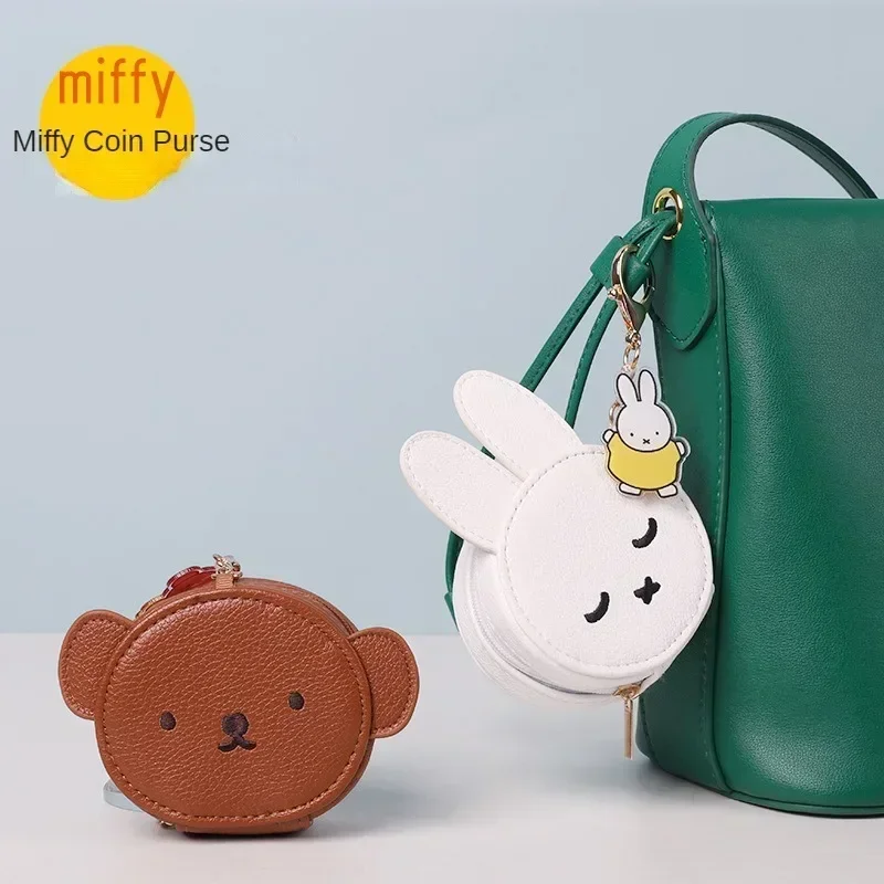 Wallet Earphone Bag Pendant Key Buckle Miffy Abbit PU Female Accessories wallet keychains plush keychain plush key chain