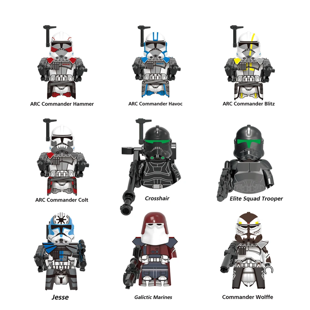 Disney Brand The Bad Batch Clone Trooper Building Blocks ARC Commander Colt Blitz Hammer Cody Rex Bricks Elite Squad Trooper Toy