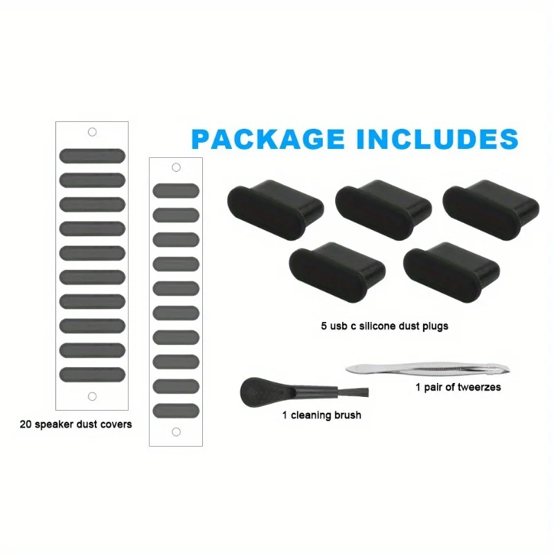 Silicone USB-C Dust Plugs - Anti-Dust, Moisture & Oxidation Protection Port Covers