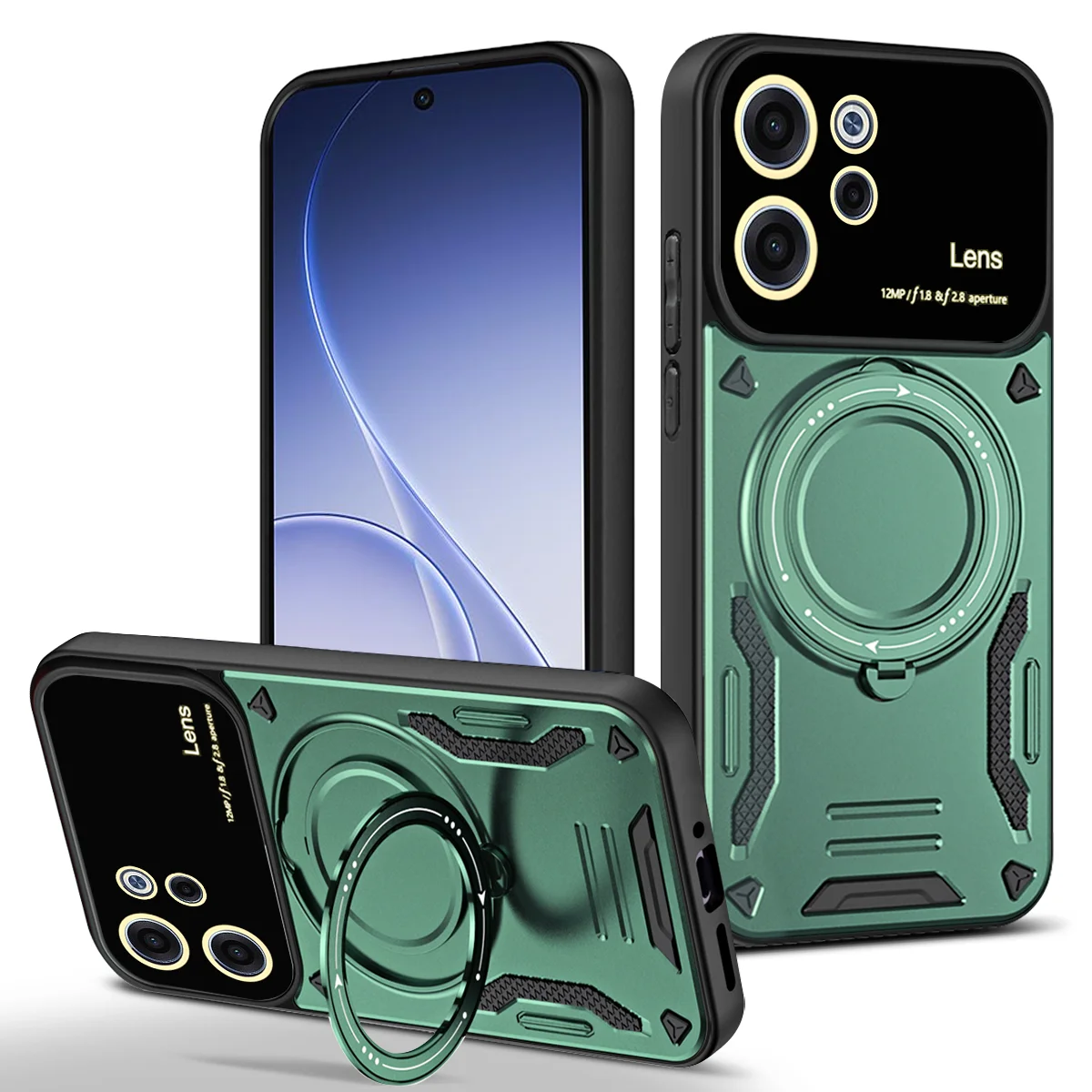 360° Rotating Magnetic Bracket Armored Phone Case with Magsafe Protective Cover