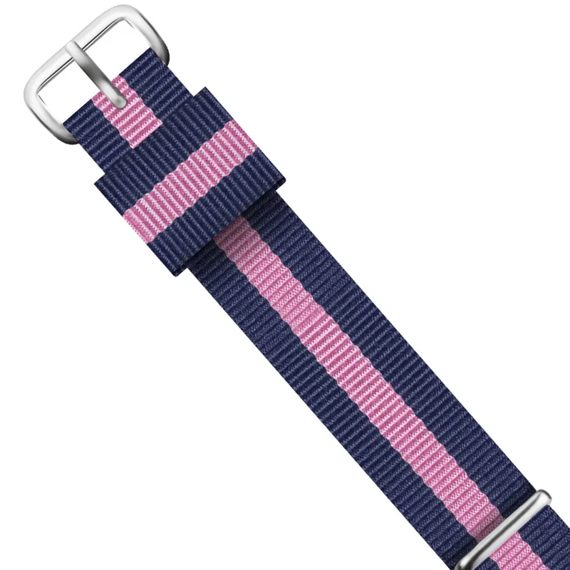 Premium Rose Gold & Silver Nylon Strap Watch