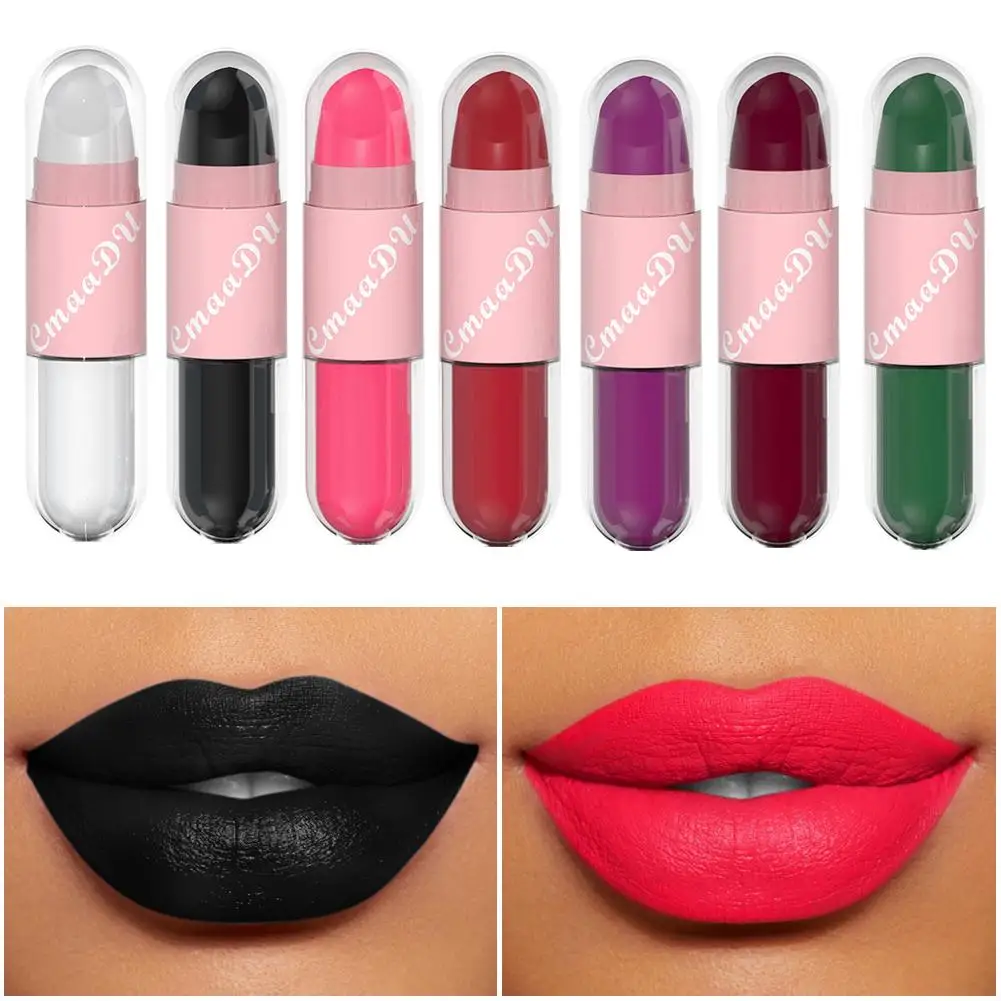 

2 In 1 Sexy Red Matte Lipstick Waterproof Long Lasting Gloss Velvet Lips Color Non-Stick Rendering Woman Makeup Cosmetics Z4G1