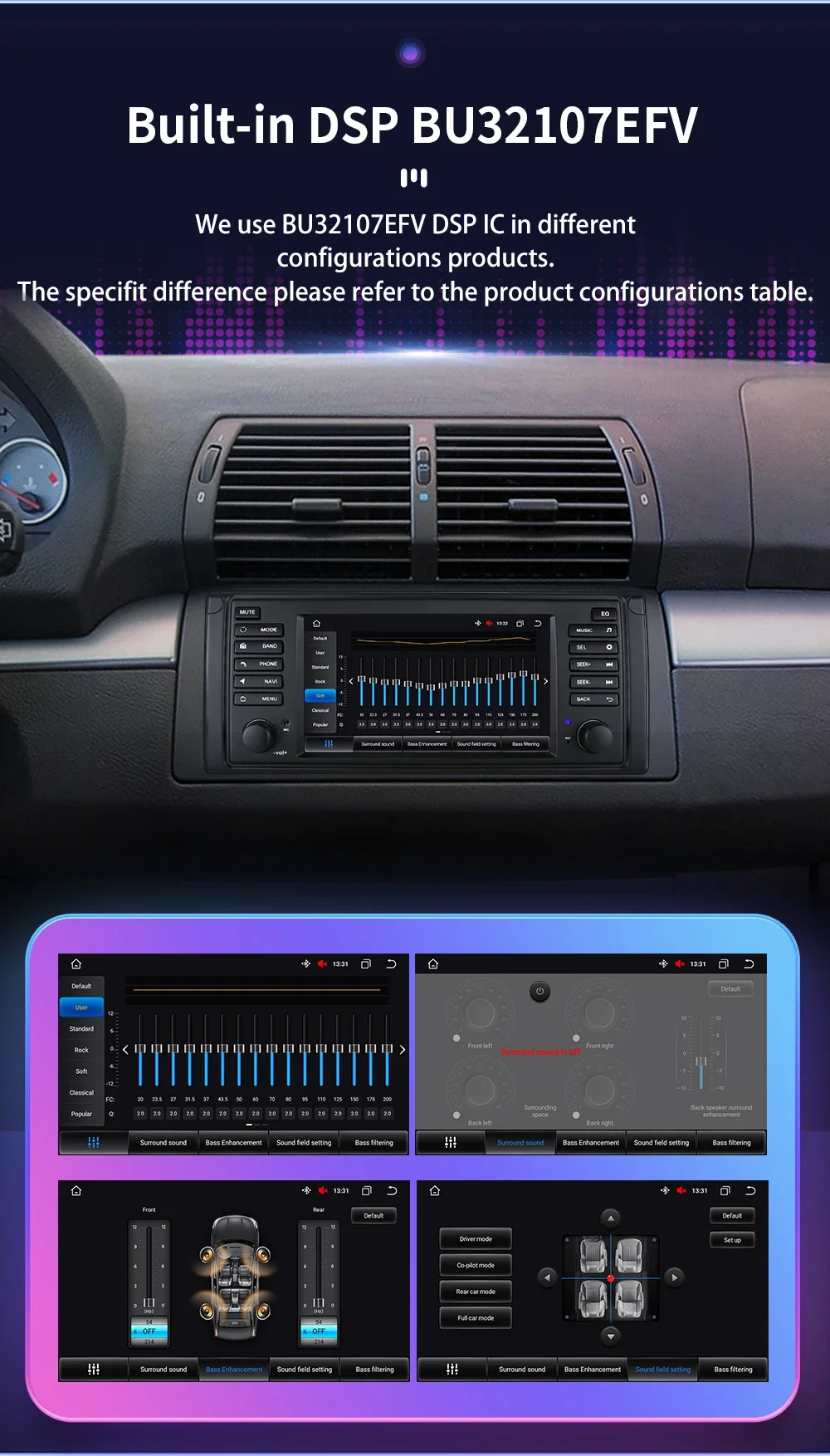 Hizpo 7'' Autoradio für BMW 5er E39 X5 E53 M5 Multimedia-Player CarPlay Android Auto GPS WiFi 4G FM RDS AI Sprachsteuerung Autoradio – Detail 16