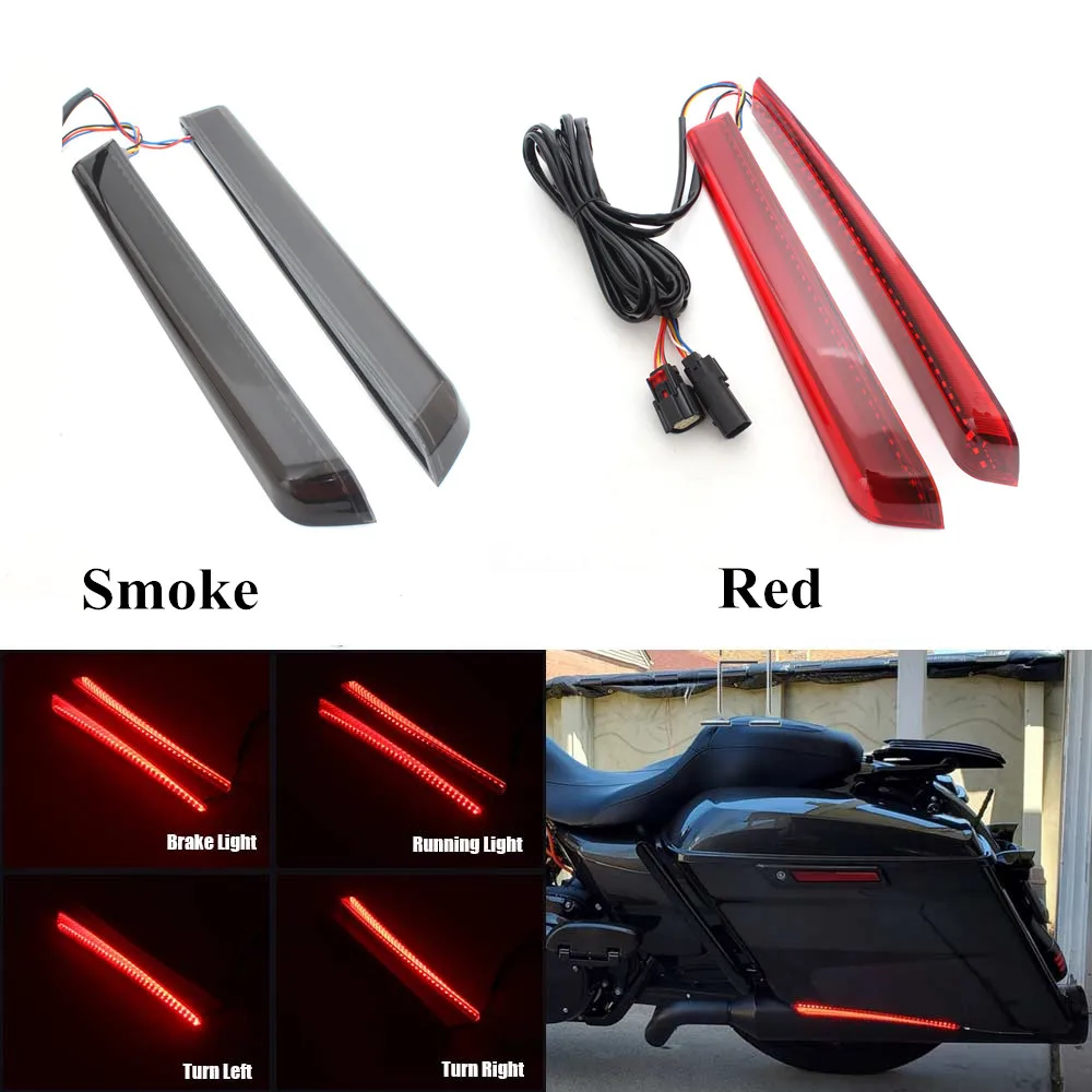 

Motorcycle Extended Bag LED Lights Saddlebag Brake Turn Signal Run Light For Harley Touring Electra Street Glide FLHR 2014-2024