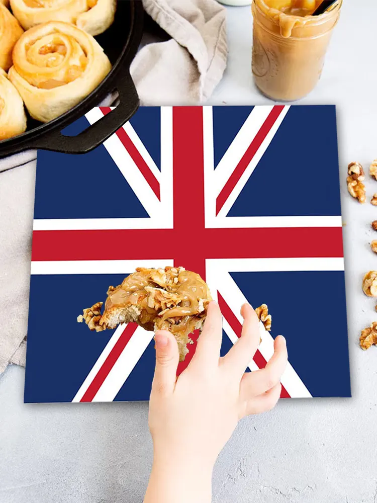 16pcs Britain Paper Plates Cups And Napkins, British Flag Paper Tableware Kit Union Jack Themed Plate Tissue Cups
