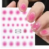 Gradient Nail Sticker 3D Jelly Red Powder Blusher Slider Round Halo Dye Cute Ombre Nail Design Translucent Gel Polish Wraps Deca 3