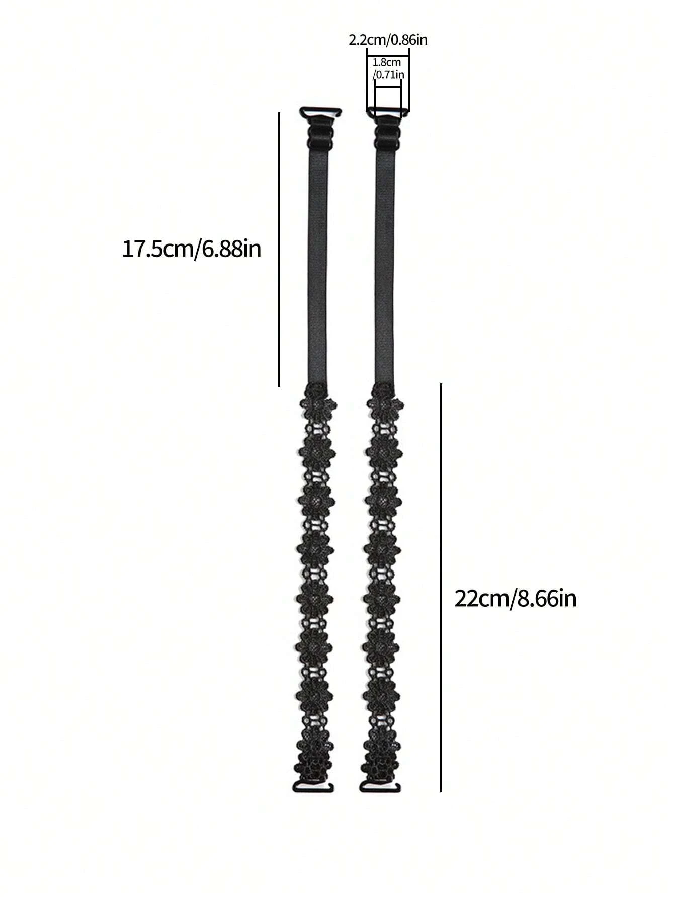 1/3Pairs Lace Flower Decor Bra Straps, Adjustable Versatile Anti-Slip Shoulder Strap For Women's Lingerie And Bra Accessories