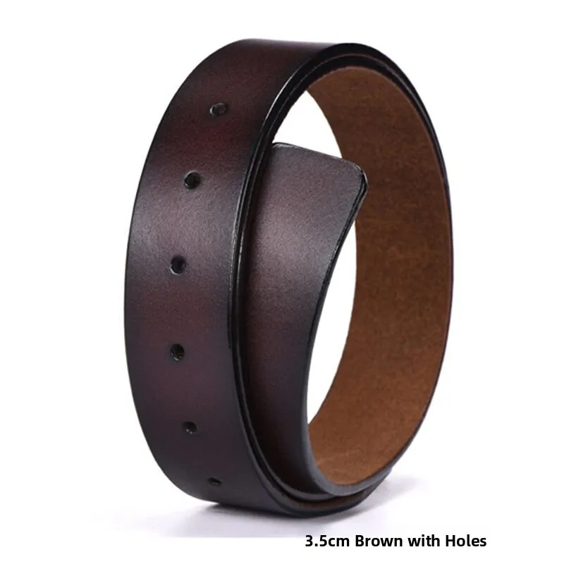 3.5cm punched brown whole cowhide