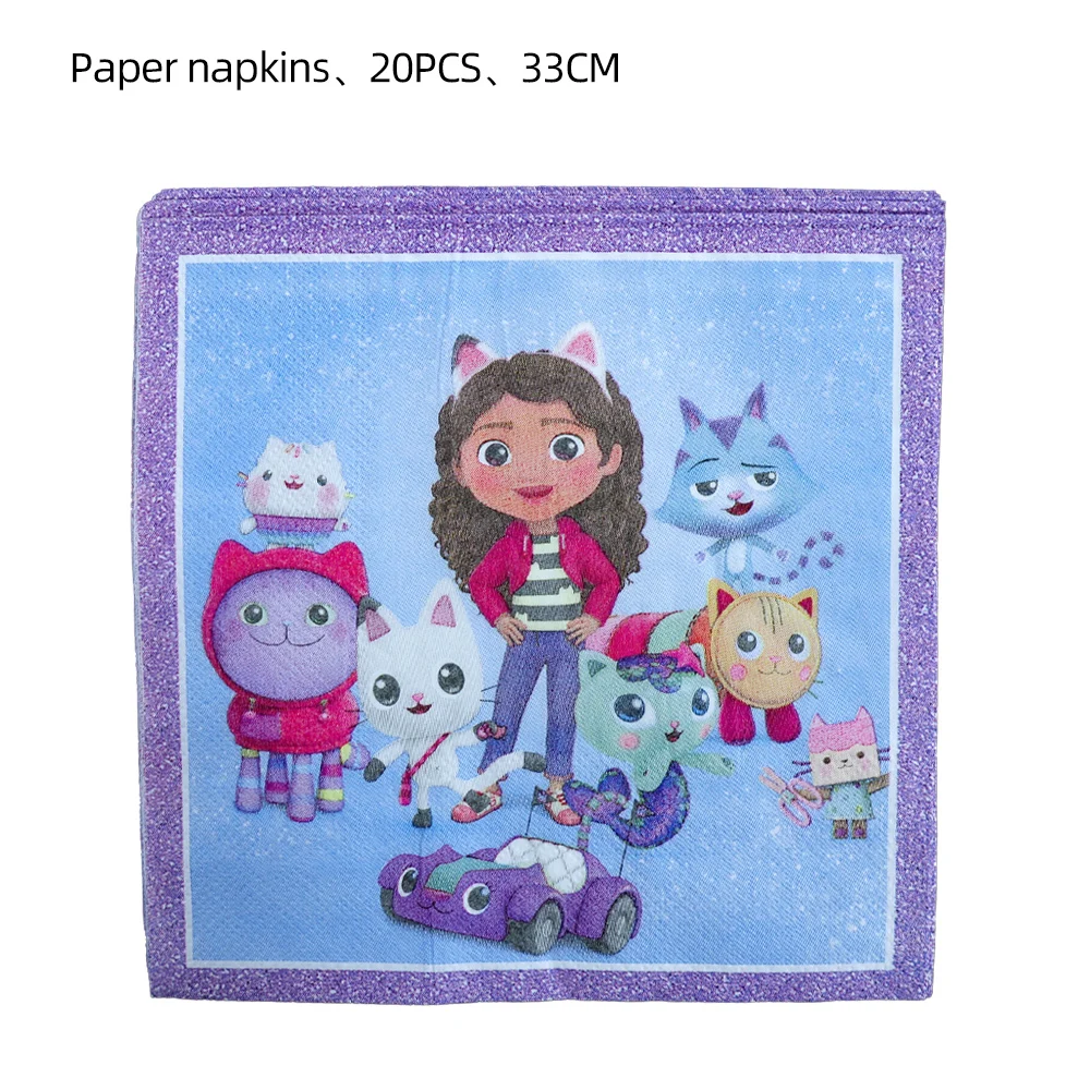 Gabby Dollhouse Geburtstagsparty Dekoration Geschenktüten Hängendes Banner Tischdecke Tischgeschirr für Kinder Happy Birthday Party Zubehör – Detail 24