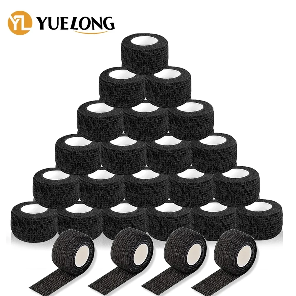 Black Tattoo Bandage Tattoo Grip Cover Wrap Waterproof 2.5CM Disposable Self-adhesive Elastic Bandage Accessories tattoo grip cover