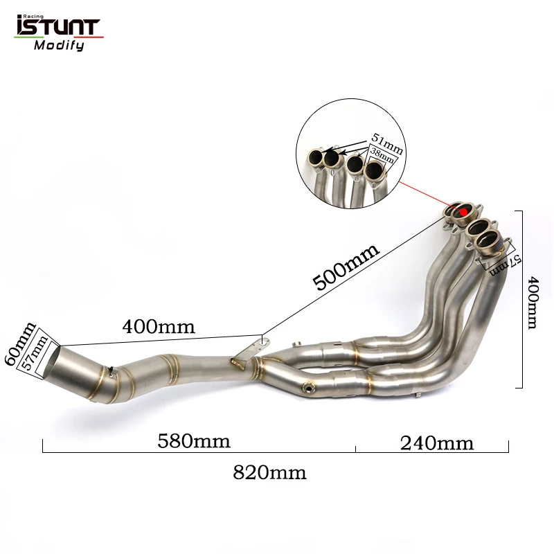 For YAMAHA YZF-R1 MT10 2015-2020 Motocross Muffler Motorcycle Exhaust Full System Espace Moto Middle Front Pipe Modified - Image 2