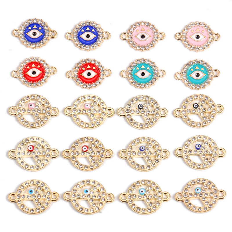 

15Pcs 15*20MM Simple Enamel Devil's Eye Charm Women's Alloy Pendant Necklace Bracelet Jewelry Making Accessories Birthday Gift