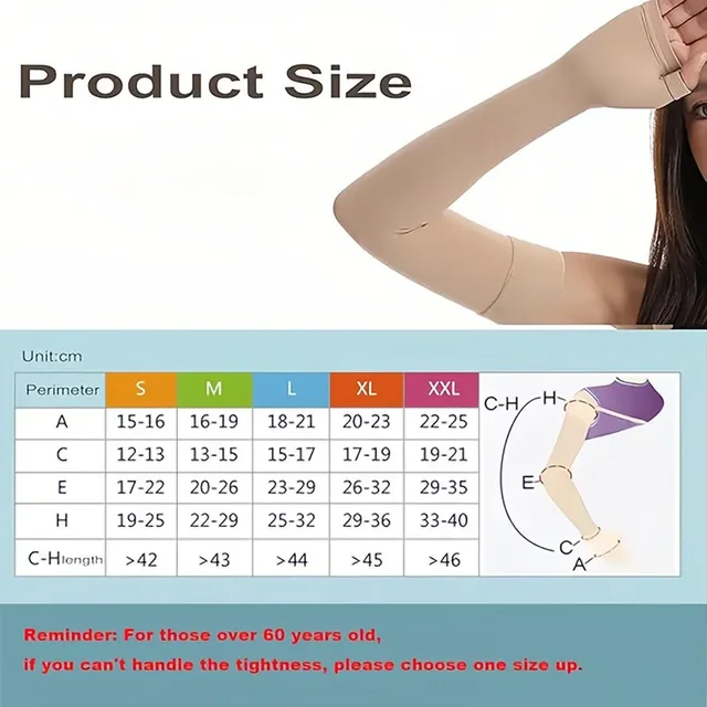 Arm Compression Sleeve Lymphedema Stretch Breathable Long Pressure Arm Sleeve for Sports Protection Swelling Pain Relief 6