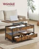 Lift Top Coffee Table with Storage Drawers, Coffee Table for Living Room with Lifting Top, Hidden Compartments and Open Shelf 2