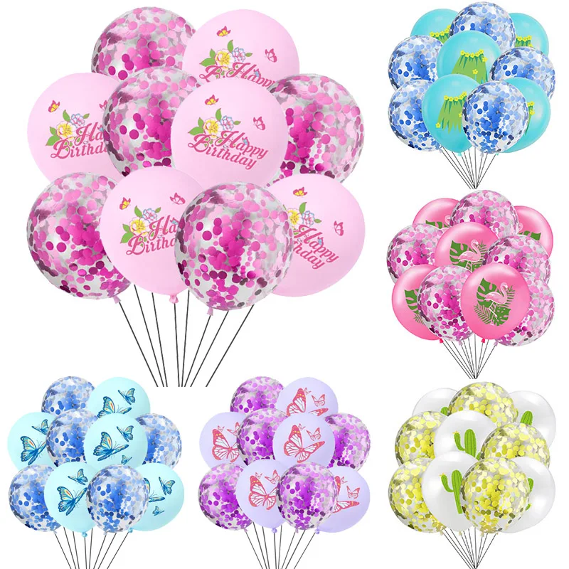 플라밍고 나비 생일 웨딩 장식 라텍스 풍선, 하와이 여름 파티, DIY 장식, 헬륨 풍선, 10 개, 12 인치 