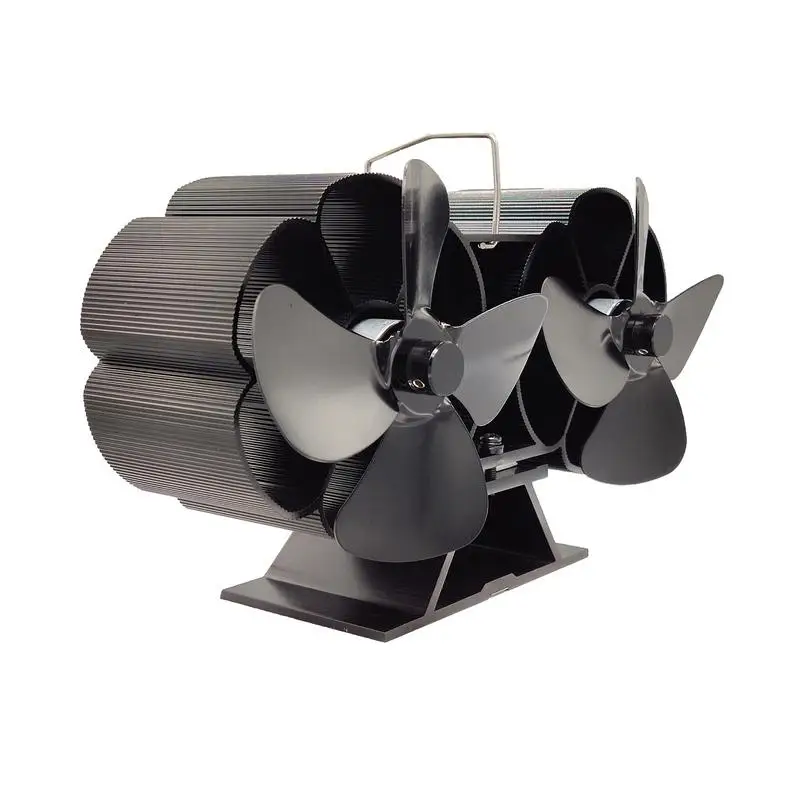 

Вентилятор для дровяной плиты с 8 лопастями, вентилятор для дровяной плиты с двойной головкой, вентилятор для дровяной плиты, бесшумное эффективное распределение тепла для плиты
