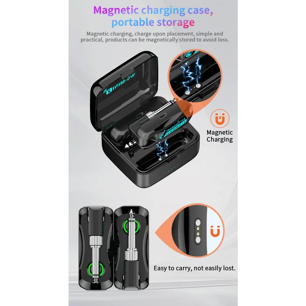 2.4GHz Mini Wireless Guitar System Rechargeable Audio Transmitter Receiver for Bass Electric Instruments