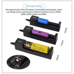 Usb Battery Charger 18650 Universal Smart 1 Slot Charger Lithium Batteries Charging Adapter With Indicator Light Accessory