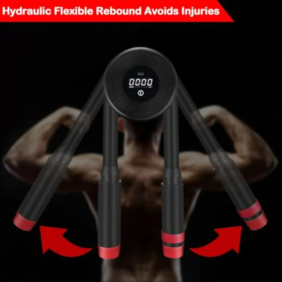 Hydraulic Arm Exerciser 22–440LBS with LED Display – Adjustable Power Chest Workout Equipment for Chest, Arm, Shoulder & Back –