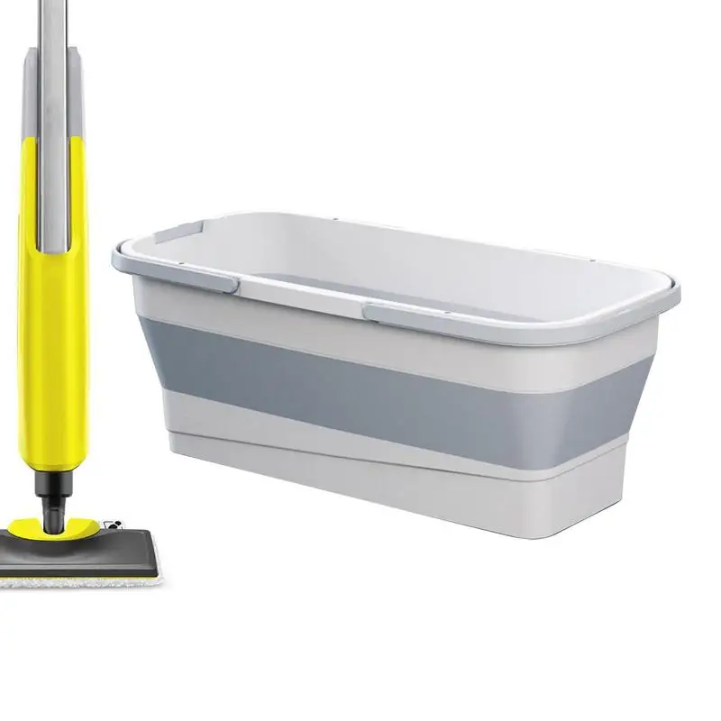 

Folding Mop Bucket Silicone Handy Basket For Cleaning Mop Rectangular Handy Cleaning Mop Basket For Kitchen Bathroom Camping