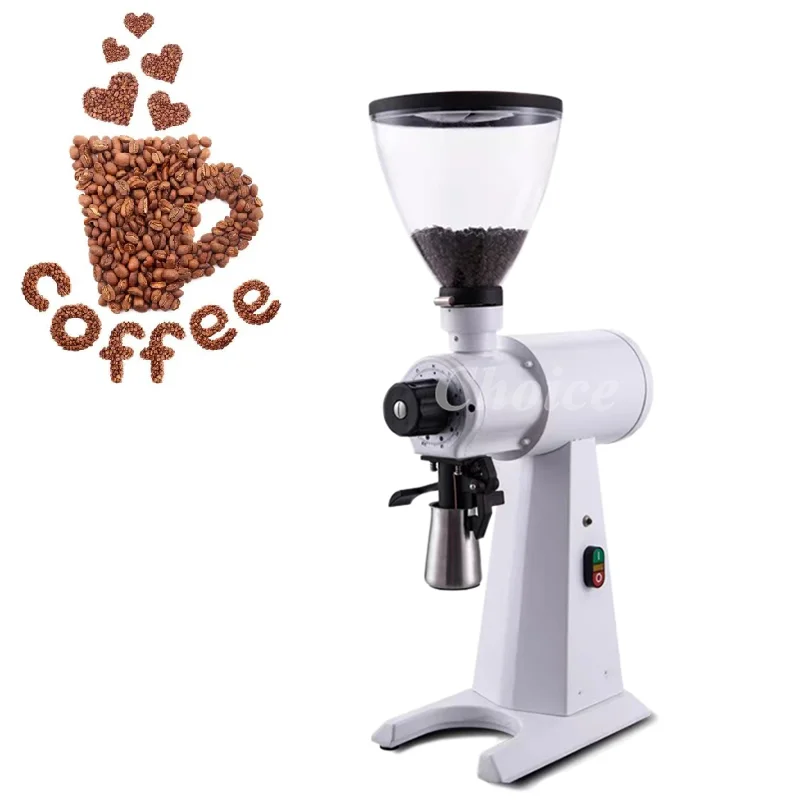 Electric Grinding Coffee Mill Low Temp Fast Grinding Automatic White Commercial Italian Coffee Grinder temp