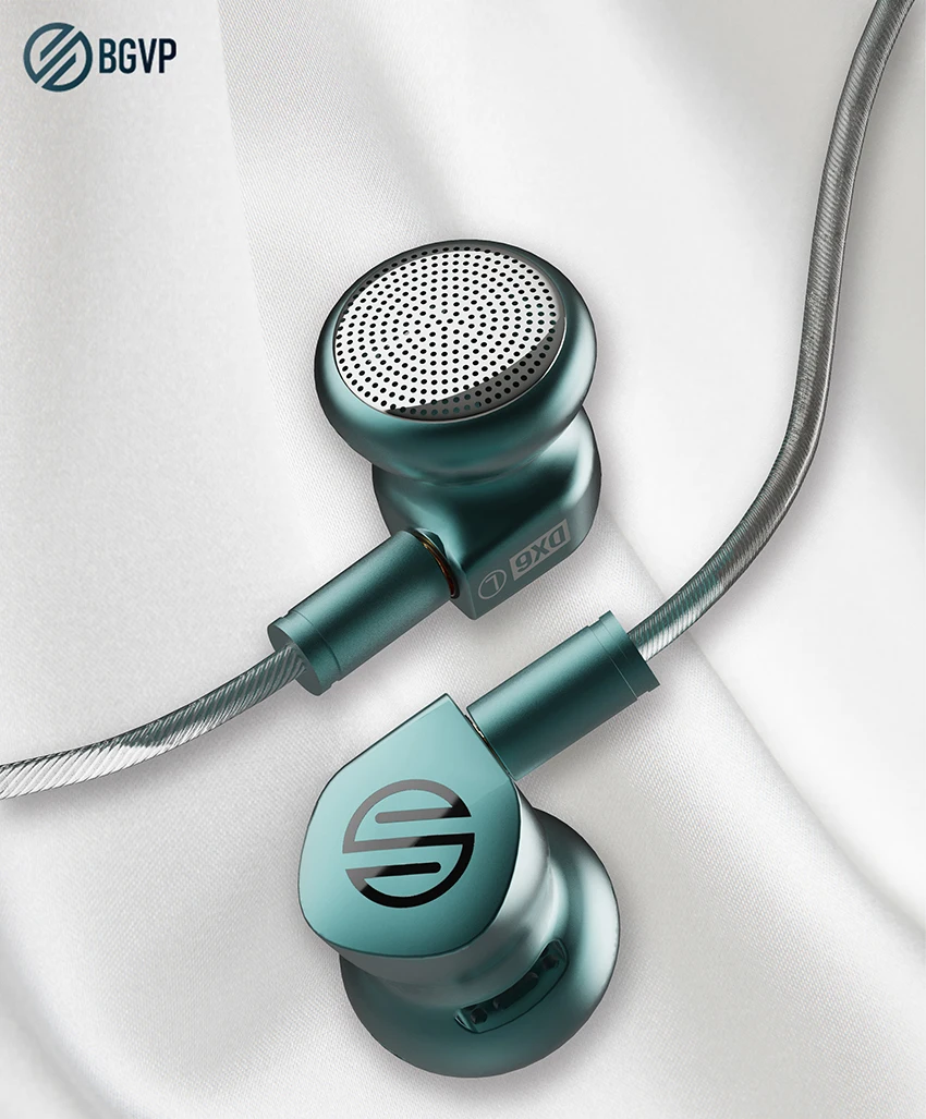 BGVP DX6 LCP Liquid Crystal Diaphragm Bass Metal Flat Head Hifi Music Monitor Audiophile MMCX In Ear Stereo Earphone Headphones