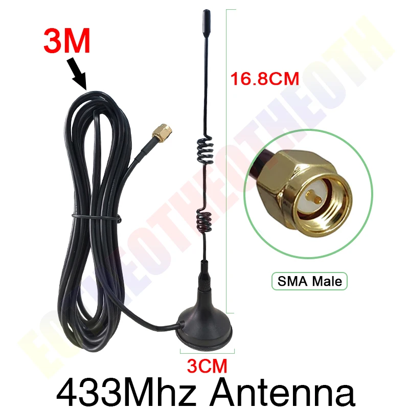 Hf Antenna Qrp Antenna Wifi Antenna Ham Radio Antenna Soft Antenna Lora Antenna Outdoor Antenna Shortwave Antenna Lte Antenna Telescopic Antenna Two Way Radio Antenna Radio Antenna 4g Antenna Antenna Pigtail Cable 1 2PCS 433mhz Antenna SMA Male female 12dbi HIGH-Gain IOT antena magnetic base Sucker 3 meters extension cable