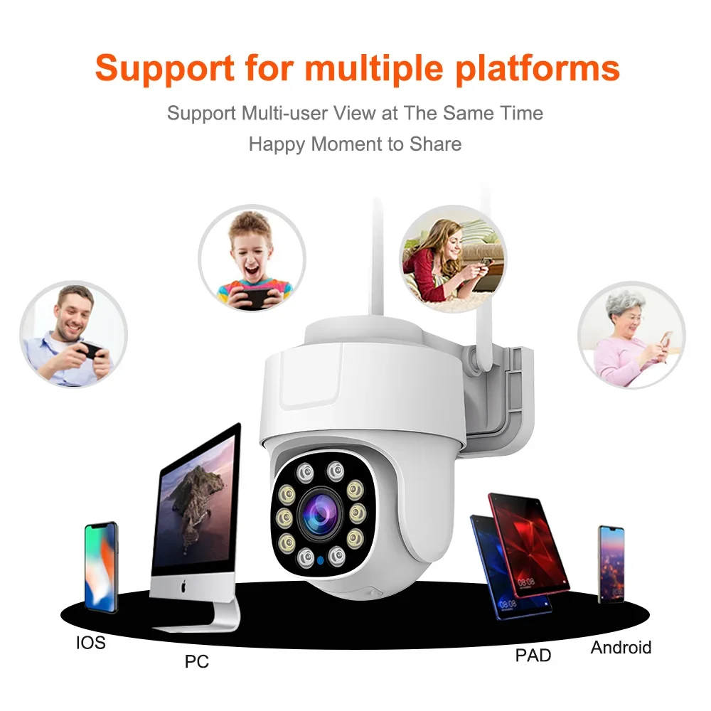 ANSVICAM 5MP Wifi PTZ Camera Outdoor 10X Zoom Security IP Camera Color Night Vis