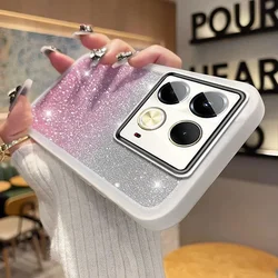 Glitter Silicone Phone Case with TPU Lens Protection and Soft Cover for Note 40 Pro 5G (WHITE)