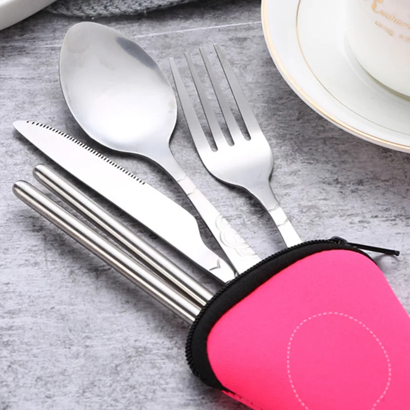 Tableware Bag Box Cutlery Storage Bag Portable Travel Fork Spoon Knife Dinnerware Packaging Pouch Storage Case with Zipper tableware storage bag,tableware storage box