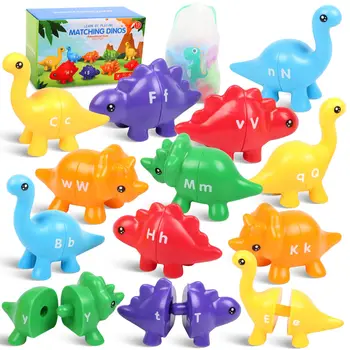 Montessori  Matching Letters Dinosaur Toy Double-Sided ABC Letters Preschool Educational Learning Fine Motor Toy Gift