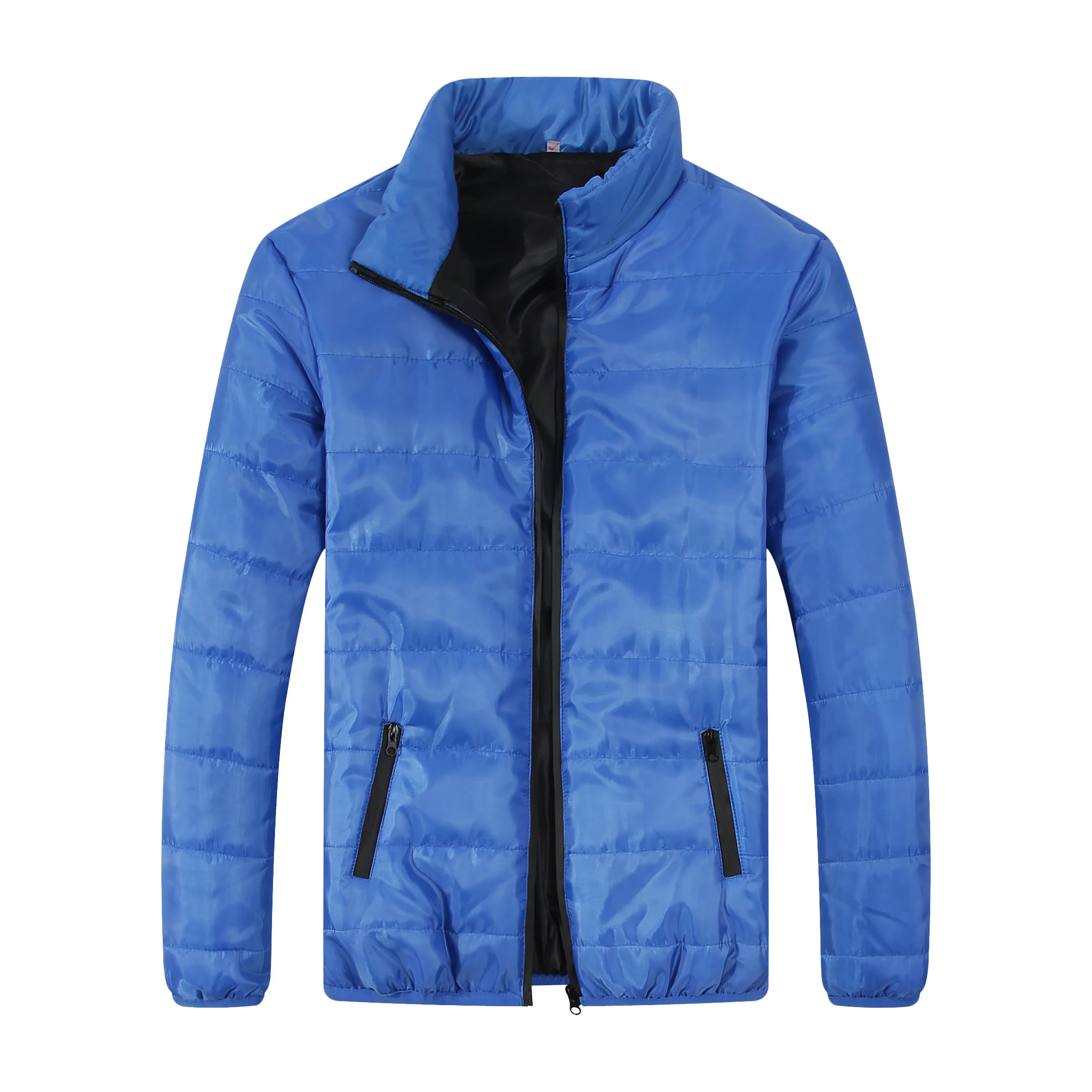 Fashionable winter jacket, long sleeved cotton jacket, zippered jacket, men's trench coat, standing collar cotton jacket