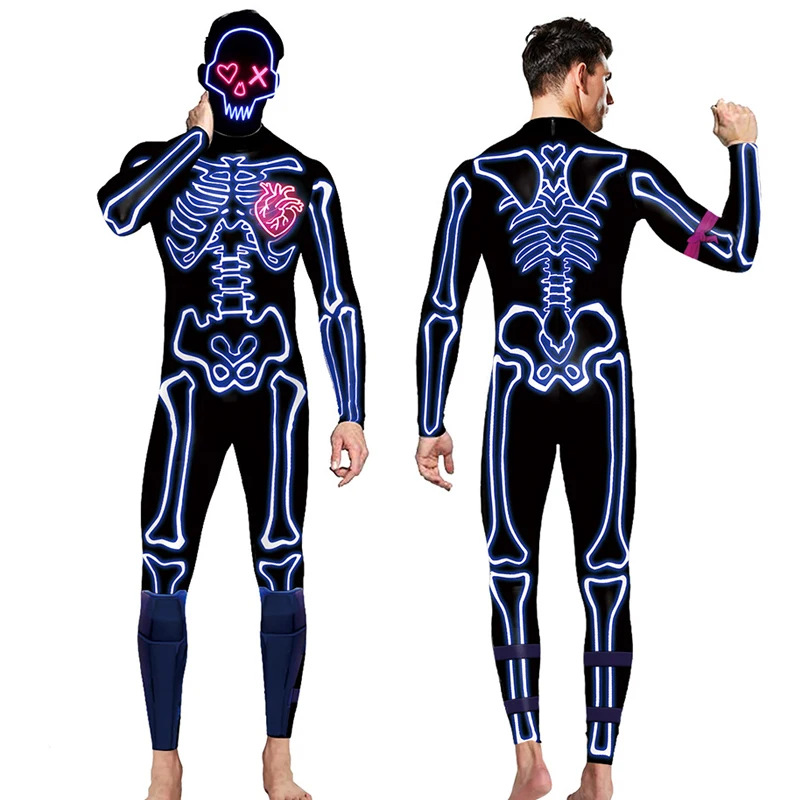 

3d Printed Cosplay Costumes For Men Nightclub Bar Stage Costumes Adult Jumpsuit Halloween Carnival Party Festival Wear DN12801