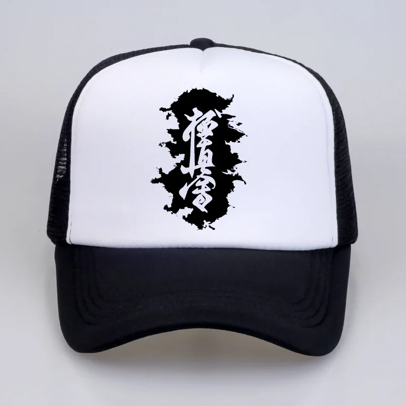 

Hieroglyph Karate Kyokushinkai letter print baseball caps unisex casual adjustable mesh trucker cap summer sports cap