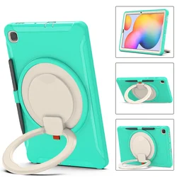 Kids Safe Shockproof Tablet Case with Ring Stand - TPU + PC Protection (Mint Green)