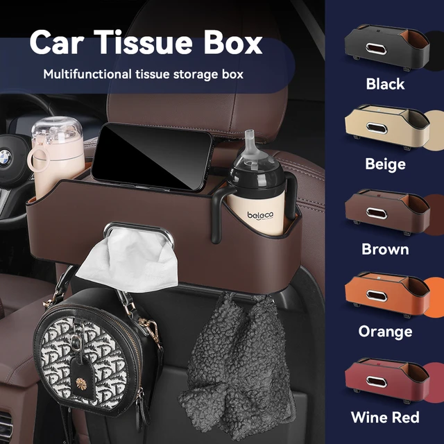 Car Multi-functional Tissue Box Holder Auto Seat back Interior