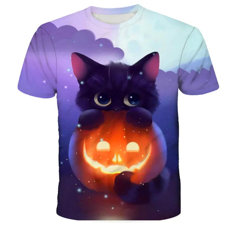 

Summer Children Harajuku T-shirts Cat Animals Tees for Kids New Fashion Boys and Girls Short Sleeve Top Kids Size 6M-14T Clothes