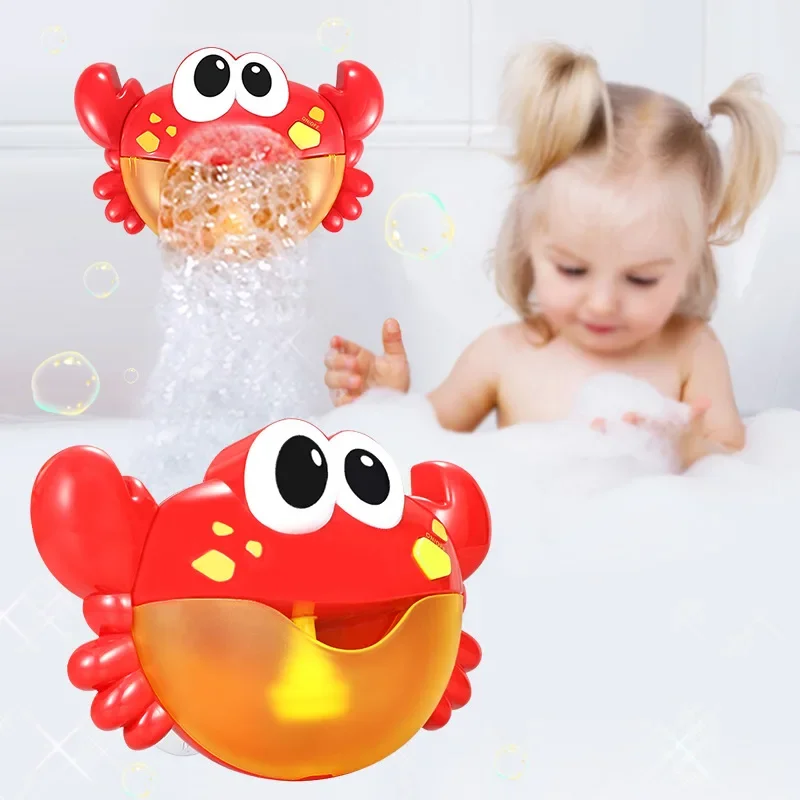 Baby Bath Toys Bubble Machine Crabs Frog Music Kids Bath Toy Bathtub Soap Automatic Bubble Maker Baby Bathroom Toy for Children 3