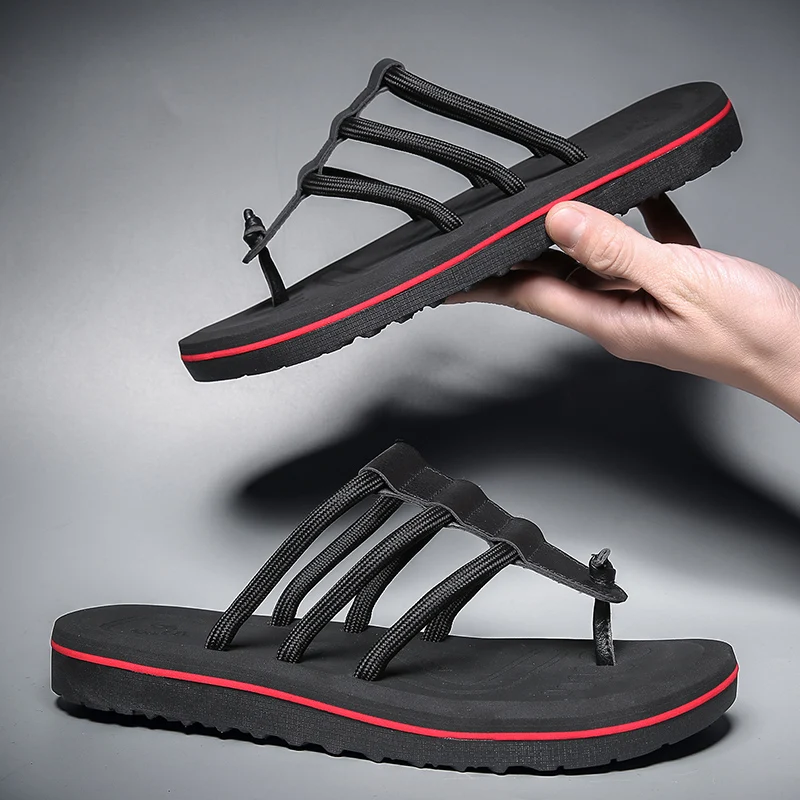 Cushion Phantom Men's Flip Flops with Arch Support Comfortable Soft Soled Exposed Toes Light Men's Beach Shoes Casual Slippers