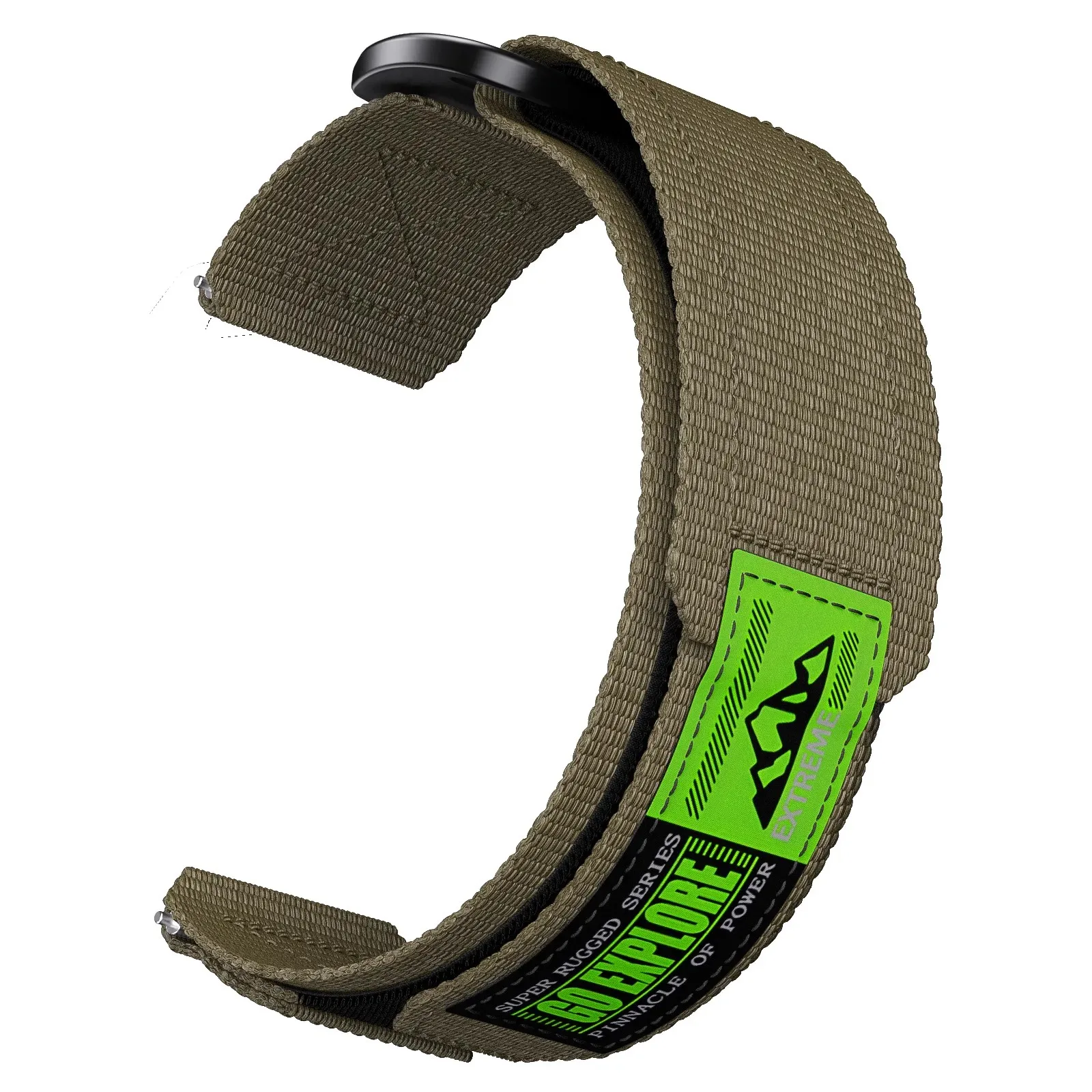 Rugged 22mm Braided Nylon Loop Watch Strap