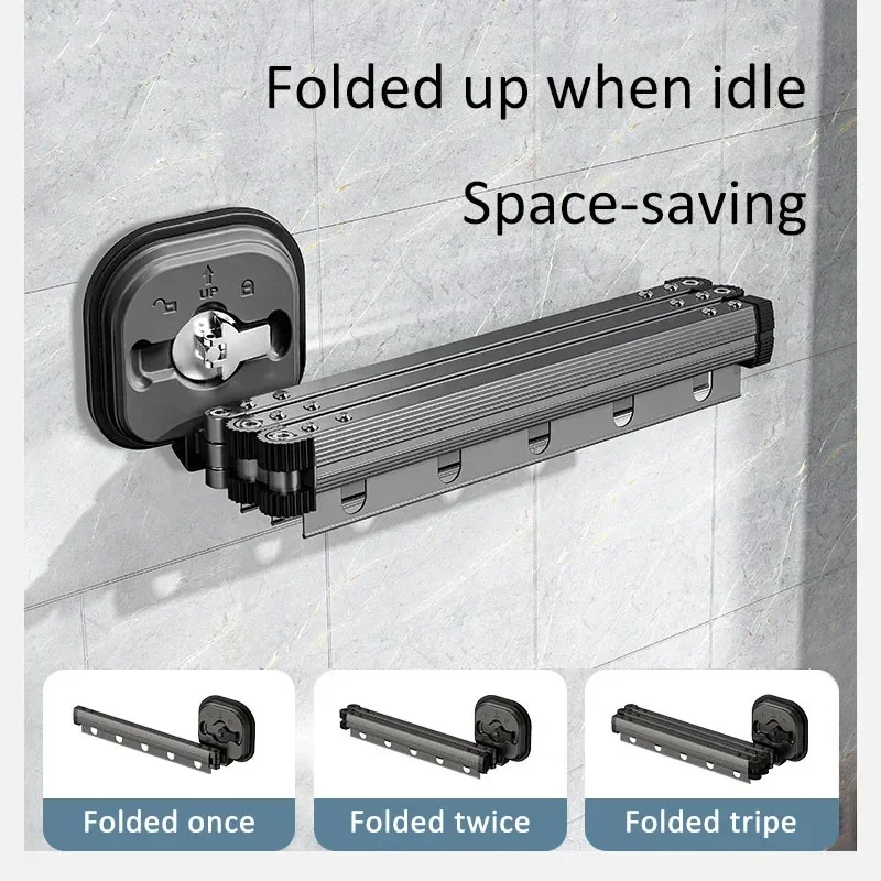 Retractable Clothes Drying Rack,Space-Saver,Collapsible Drying Racks for Laundry Room,Wall Mounted Clothes Hanger Rack 5