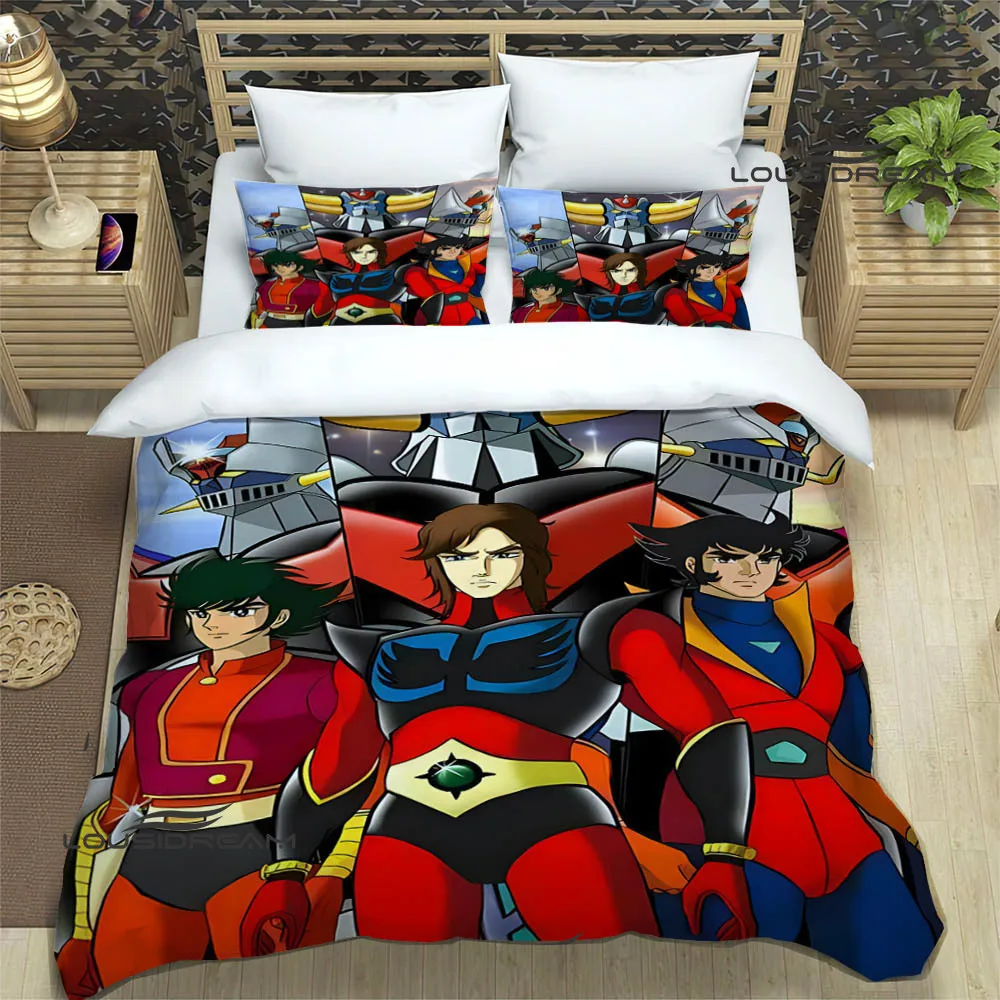 UFO ROBO GRENDIZER GOLDORAK 인쇄 침구 세트 절묘한 침대 용품 세트 이불 커버 침대 이불 세트 침구 세트 럭셔리