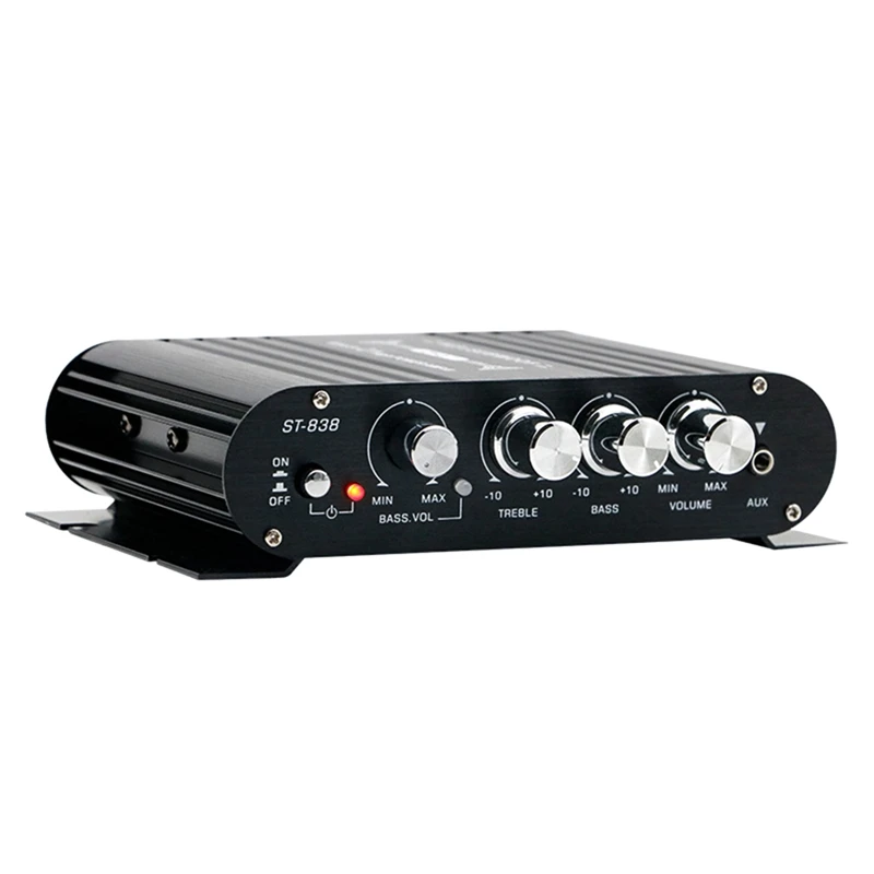 

ST-838 HIFI Amplifier 2.1 Channel Car MP3 Mini Amp AUX Input High And Low Bass Adjustment Super Bass 20Wx2+40W Amplifier Durable