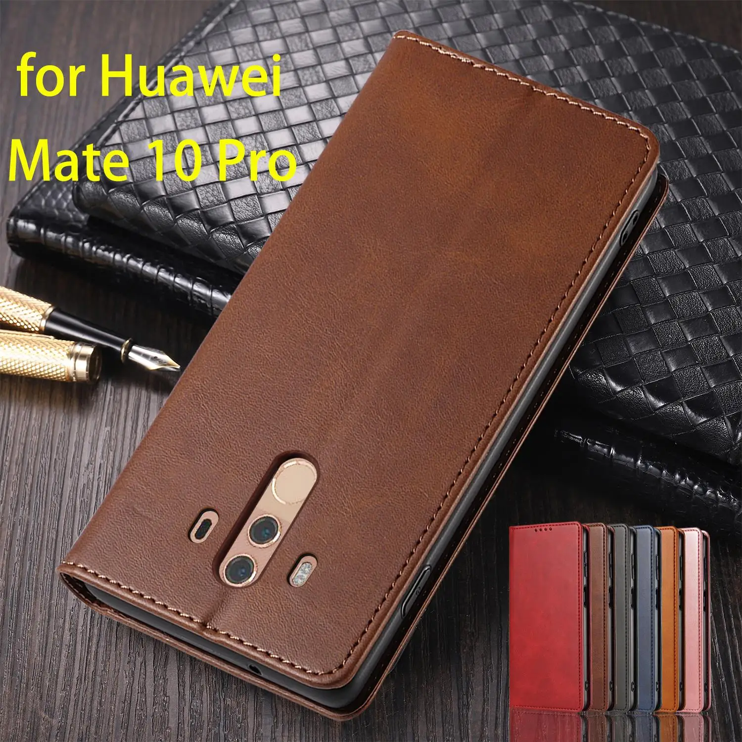 

Leather Case for Huawei Ascend Mate 10 Pro Flip Case Card Holder Holster Magnetic Attraction Cover Wallet Case Fundas Coque
