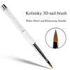 1Pc 3D Acrylic Nail Brush White Design Liquid Powder Carving Extension Building Pen Manicure Nail Tip Flower Drawing Tools 2