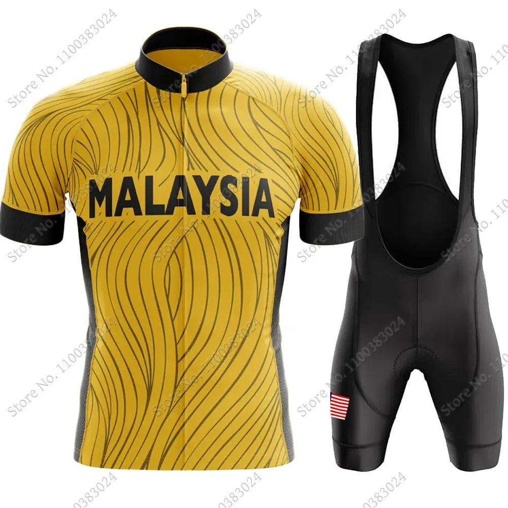 Malaysia National Cycling Jersey Set Short Sleeve Cycling Clothing Road Bike Shirts Suit Bicycle Bib Shorts MTB Wear Ropa