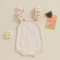 ma&baby 0-24M Newborn Infant Toddler Baby Girl Romper Floral Embroidery Knit Jumpsuit Sleeveless Overalls Summer Clothes 3
