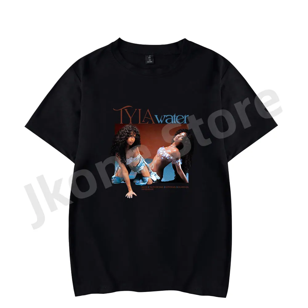 

Singer Tyla T-shirts Water Album Merch Women Men Fashion Casual Short Sleeve Tee Streetwear