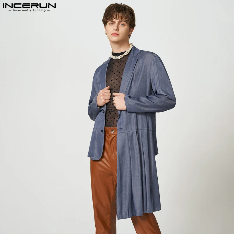 

American Style Men's Fashionable Two-color Solid Blazer Casual Party Hot Sale Male Long Sleeve Suit Coat S-5XL INCERUN Tops 2023